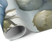   Blauw Rozen waterverf schilderij Cadeaupapier (Rol Hoek)