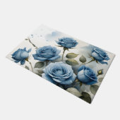 Blauw Rozen waterverf schilderij Deurmat (Schuin)