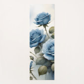  Blauw Rozen waterverf schilderij Yogamat (Voorkant)