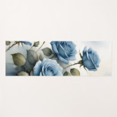   Blauw Rozen waterverf schilderij Yogamat (Voorkant (horizontaal))