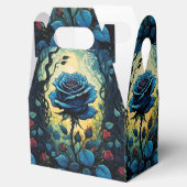 Blauw Rozen wijnstokken 1 gevel Bedankdoosjes (Geopend)