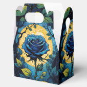 Blauw Rozen wijnstokken 3 gevel Bedankdoosjes (Geopend)