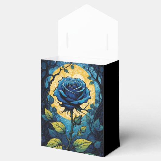 Blauw Rozen wijnstokken 3 tent Bedankdoosjes (Geopend)