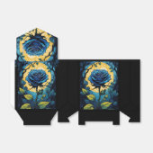 Blauw Rozen wijnstokken 3 tent Bedankdoosjes (Uitgevouwen)