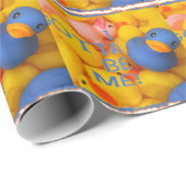 BLAUW RUBBER DUCKIE - IK MOET MIJ ZIJN! CADEAUPAPIER (Rol Hoek)