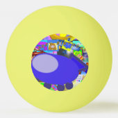 Blauw Ruimteschip Popcorn Anime Ping Pong Ball (Voorkant)