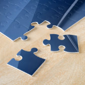 blauw ruitenpuzzel legpuzzel (Zijkant)