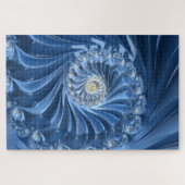 blauw ruitenpuzzel legpuzzel (Horizontaal)