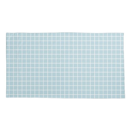 Blauw ruitpatroon hoeslaken kussensloop (Achterkant)