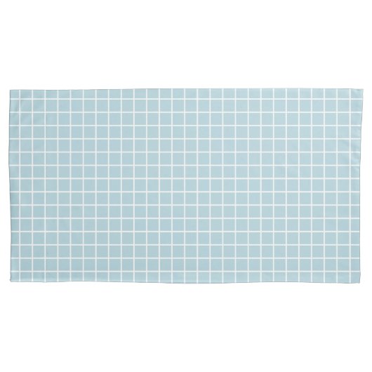 Blauw ruitpatroon hoeslaken kussensloop (Voorkant)