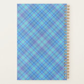 Blauw ruitpatroon modern landelijk planner (Achterkant)