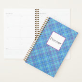 Blauw ruitpatroon modern landelijk planner (Display)