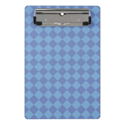 Blauw ruitpatroon van Checker Mini Klembord (Voorkant)