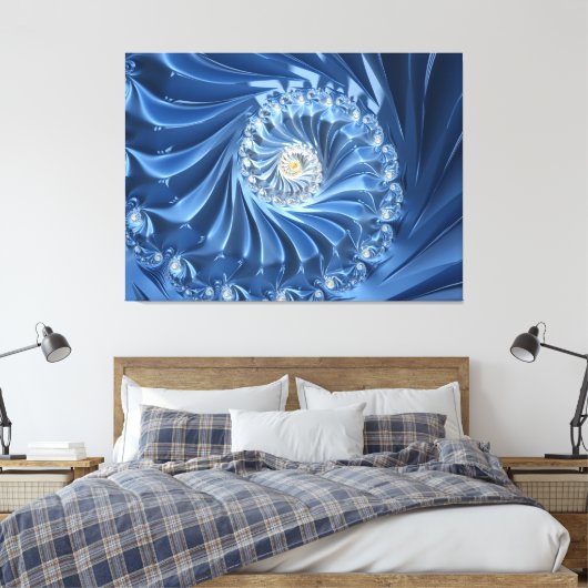 blauw ruitvormig canvas (Insitu (Slaapkamer))
