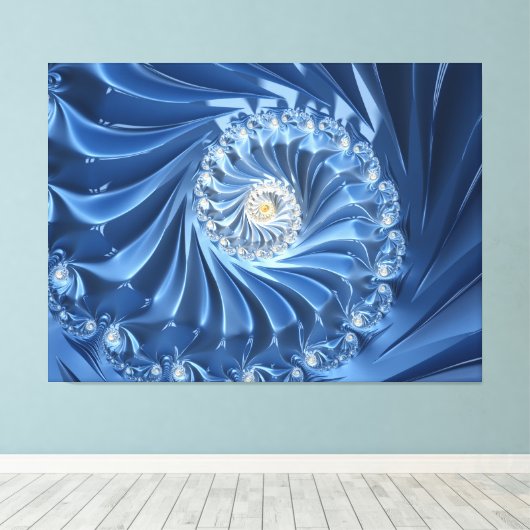 blauw ruitvormig canvas (Insitu (Houten vloer))