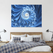 blauw ruitvormig canvas afdruk (Insitu (Slaapkamer))
