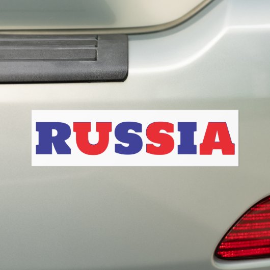 Blauw Rusland Rood VS Bumpersticker (Op auto)