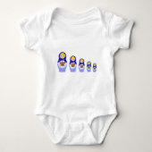 Blauw russisch matryoshka nesting poppen baby shir romper (Voorkant)