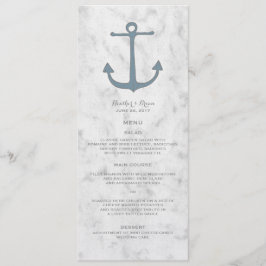 Blauw Rustiek Anker Trouwmenu Menu
