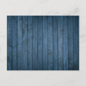 Blauw rustiek blad viering van het leven rouwdiens aankondigingskaart (Achterkant)