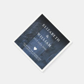 Blauw Rustiek Boho Schuur Hout Country Wedding Servet (Hoek)