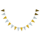 Blauw rustiek geïllustreerd bijenbunting banner te (Alle)