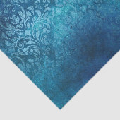 Blauw Rustiek Grunge Damask, noodlijdend Tissuepapier (Detail)