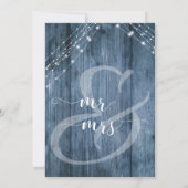 Blauw Rustiek Hout & Lichtjes Om Vast te Houden Kaart (Achterkant)