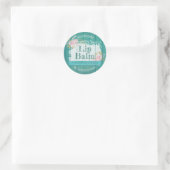 Blauw Rustiek Hout Roze Rozen Lip Balm Labels (Tas)