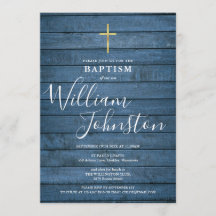Blauw Rustiek Hout Schrift Doop Christening