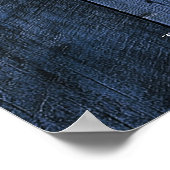 Blauw Rustiek Hout String Licht Huwelijk Welkom Te Poster (Hoek)