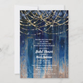 Blauw rustiek Kustschuur Wood Bokeh Vrijgezellenfe Kaart (Voorkant)