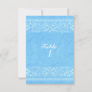 Blauw rustiek paisley country western tafelnummer