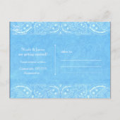 Blauw rustiek paisley landelijke westerse bewaar d aankondigingskaart (Achterkant)