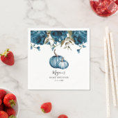 Blauw Rustiek Pompoen Herfst Baby shower Servet (Insitu)