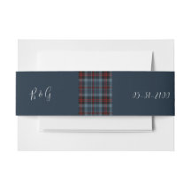 Blauw rustiek Schots Keltisch Tartan bruiloft