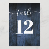 Blauw Rustiek Schuur Hout Boho Tafelnummer (Achterkant)