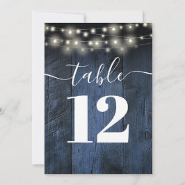 Blauw Rustiek Schuur Hout Slingerlichten Tafel Num Kaart