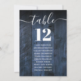 Blauw Rustiek Schuur Houten Tafel Nummer Stoelinde Kaart