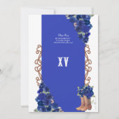 Blauw Rustiek Western Charro Cowboy Laarzen Quince Kaart (Achterkant)