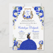 Blauw Rustiek Western Charro Prinses Quinceañera Kaart (Voorkant)