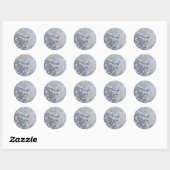 Blauw rustieke bedankt sticker (Vel)