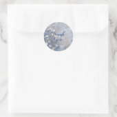 Blauw rustieke bedankt sticker (Tas)