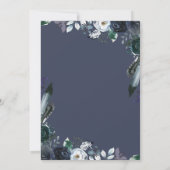 Blauw rustieke bloemendiner voor hertrouwproef kaart (Achterkant)