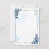 Blauw Rustieke Bloemige Elegante "Save the Date" Save The Date (Achterkant)