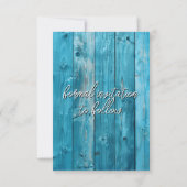 Blauw Rustieke Houten Slingerlichten Save the Date (Achterkant)