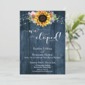 Blauw Rustieke Houten Zonnebloem Verlichtingen We  Kaart (Staand voorkant)