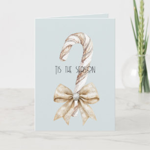 Blauw rustieke kerst snoepriet room zilveren boog kaart