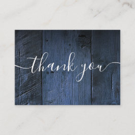 Blauw Rustieke Schuur Hout bruiloft Dank u Plaatskaartje