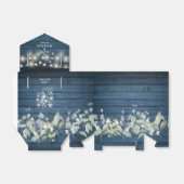 Blauw Rustieke Slingerlichten Groene Bladeren Brui Bedankdoosjes (Uitgevouwen)